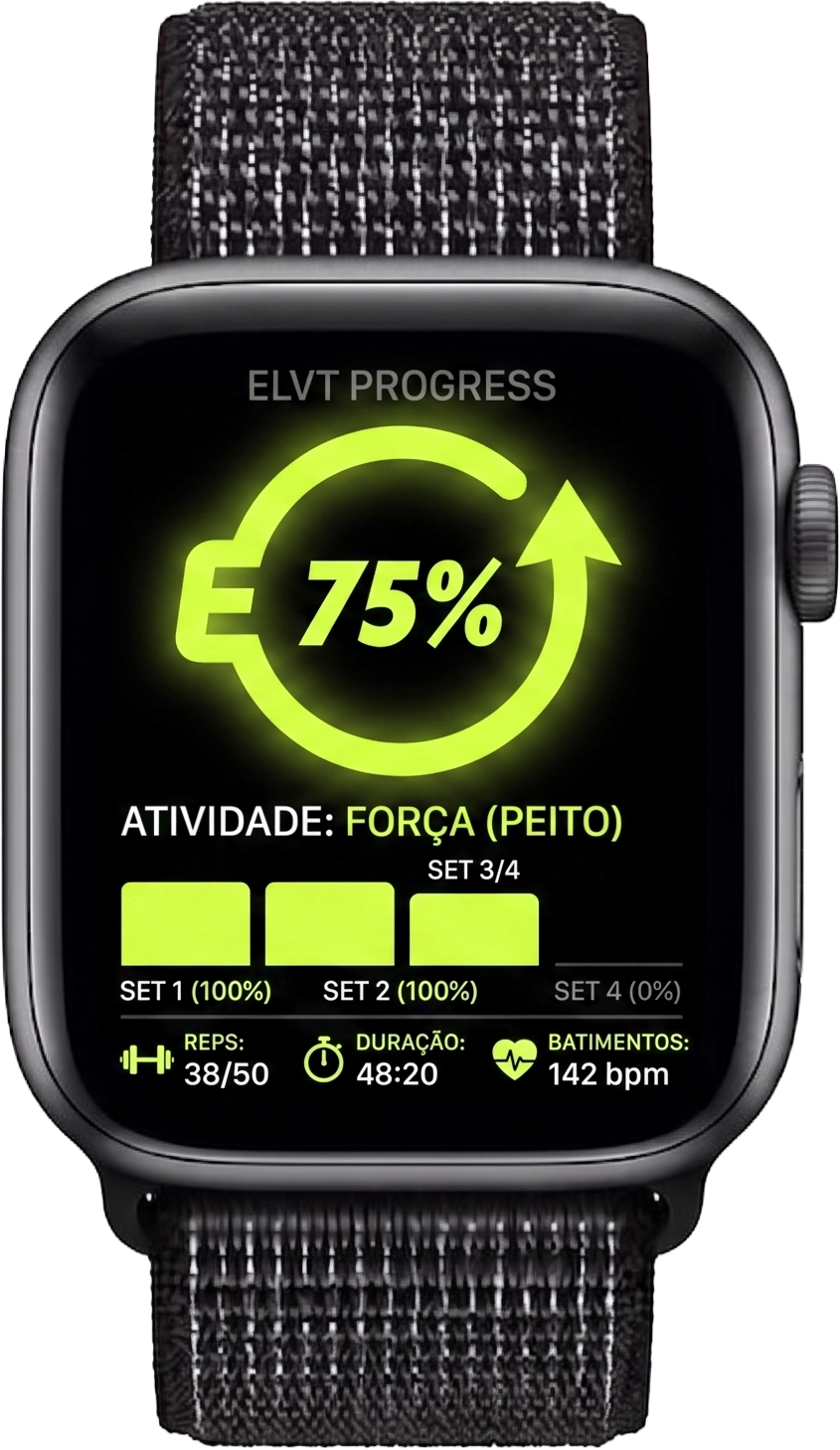 Apple Watch exibindo dados de saúde